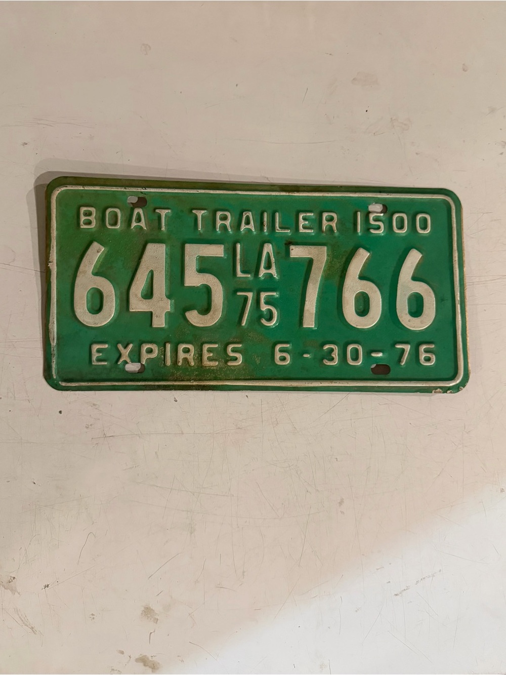 Green Boat Trailer License Plate Wall Accent - Unbranded